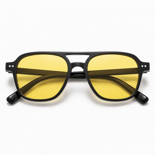 OQ Club Havanna Day Blue Light Glasses for Women - Amber Lens, Black frame