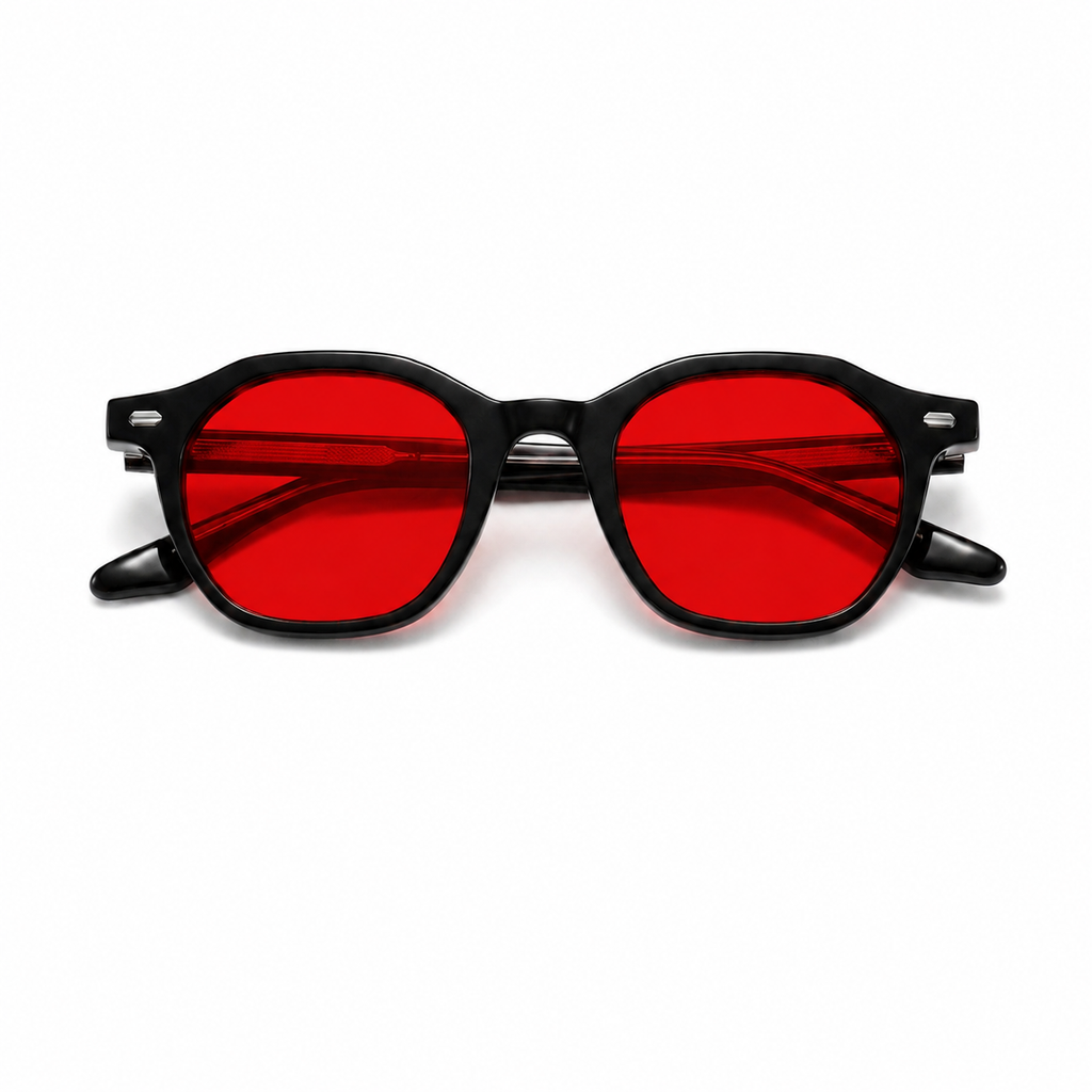 OQ Club Aura Night Blue Light Blocking Glasses - Red Lens, Black frame
