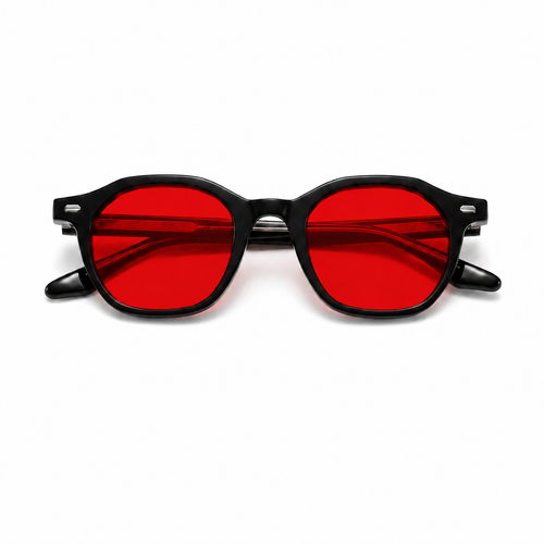 OQ Club Aura Night Blue Light Blocking Glasses - Red Lens, Black frame