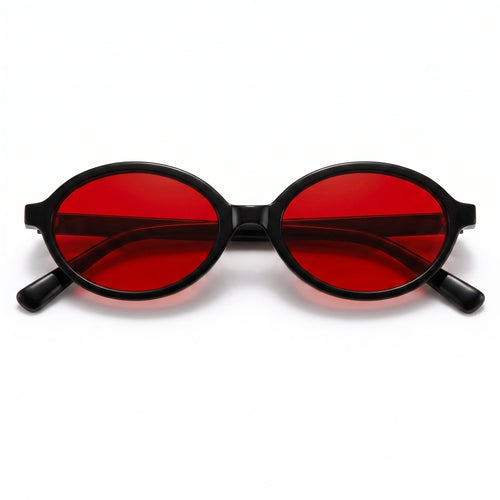 OQ Club Glow Night Blue Light Blocking Glasses - Red Lens, Black frame